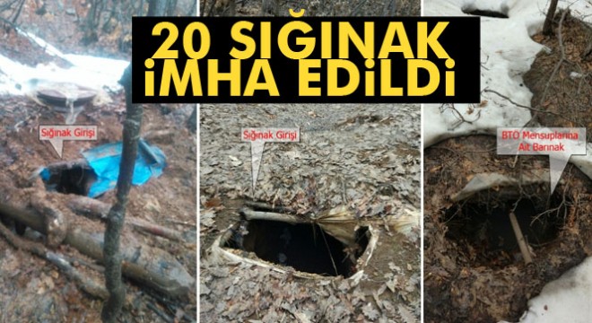Diyarbakır Lice de PKK’ya ait 20 sığınak imha edildi